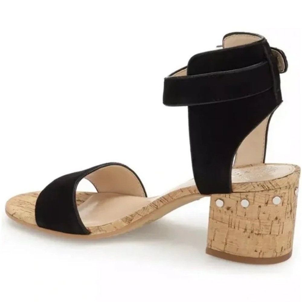 Vince Camuto black studded ankle strap chunky heel sandal ❤️ - Picture 4 of 12